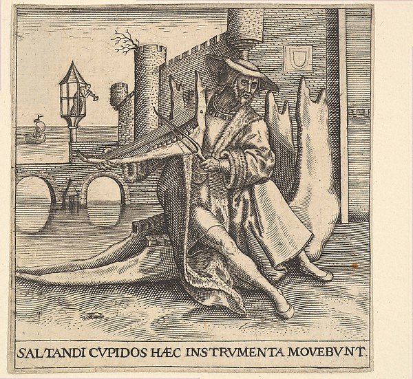 The Rich Man Playing Violin on a Jaw Bone by Pieter Bruegel the Elder