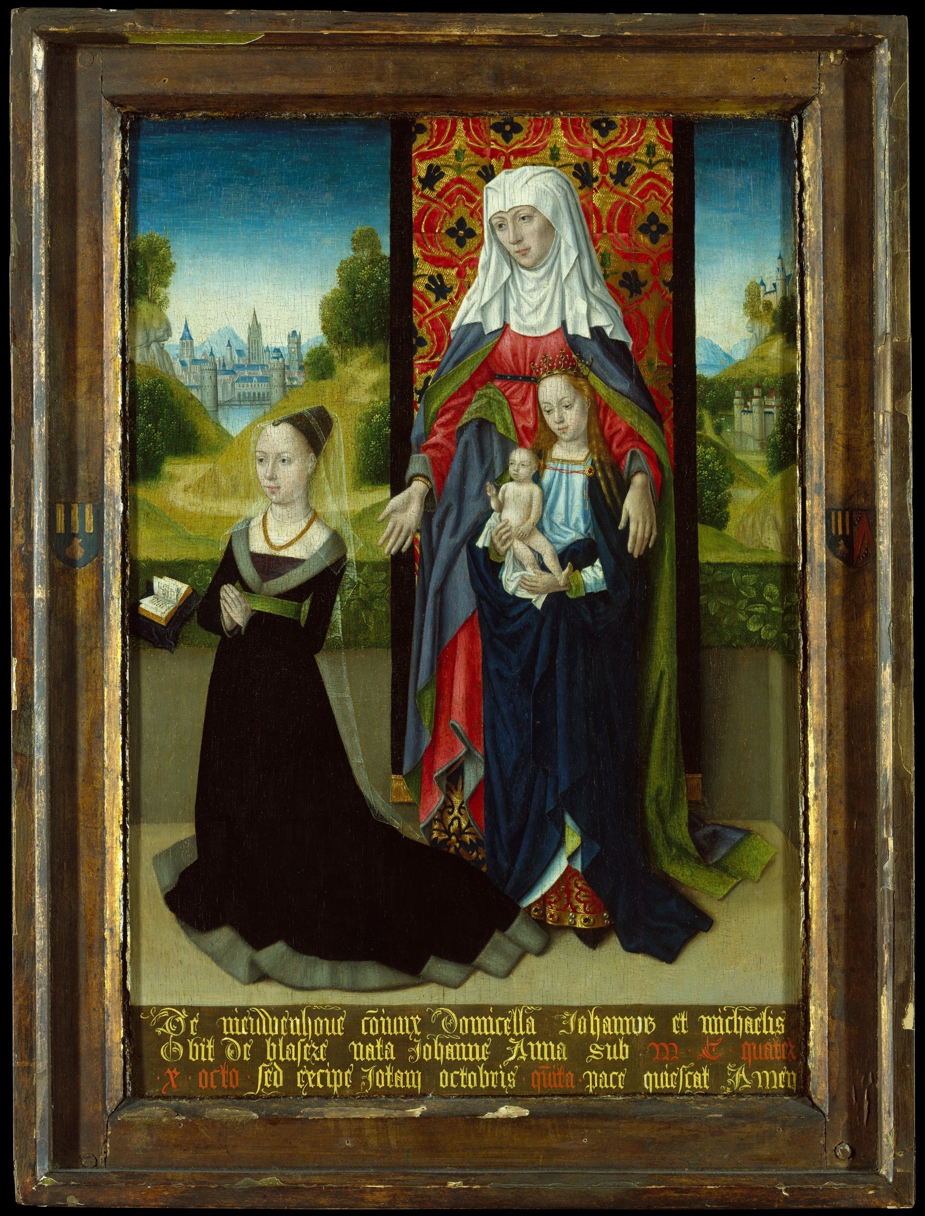 Virgin and Child with Saint Anne Presenting Anna van Nieuwenhove by Master of the View of Saint Gudula