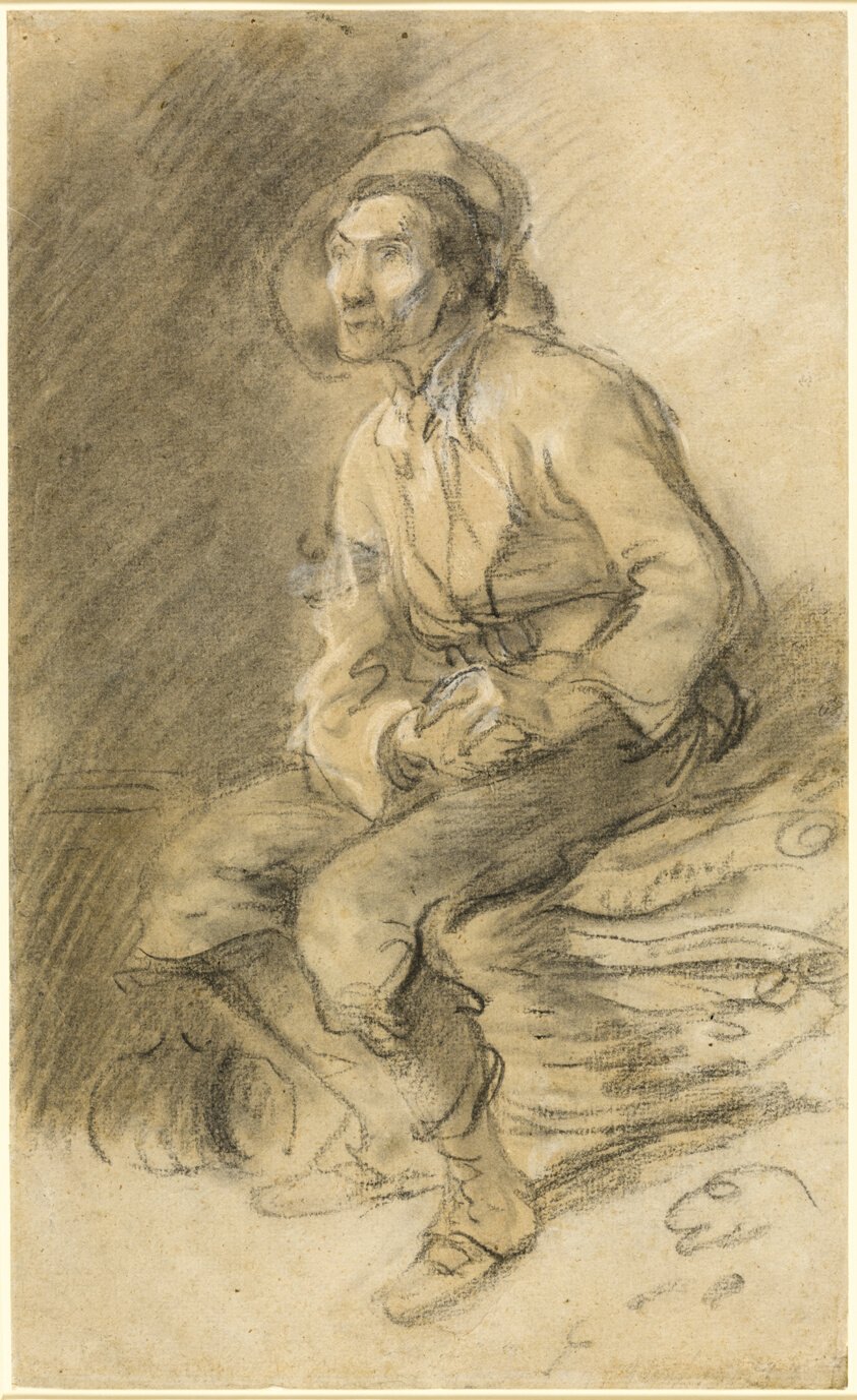 A Woodman Seated on a Bundle of Faggots by Thomas Stewardson