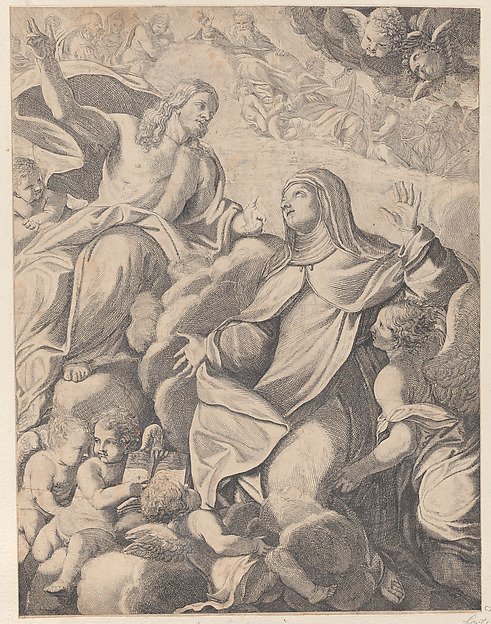 Christ receiving the Virgin in heaven by Domenico Maria Canuti