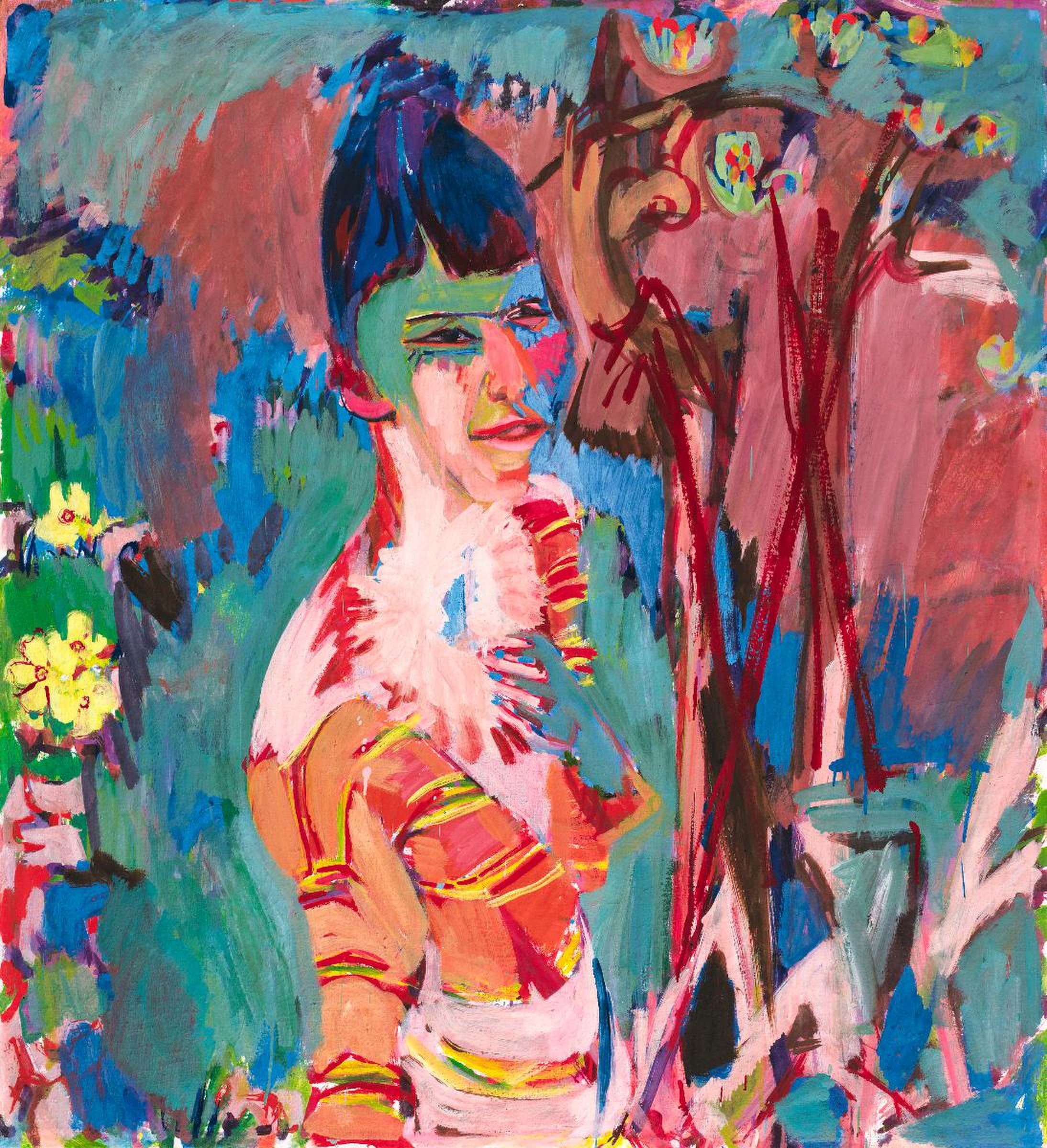 Bust of a coloured girl by Albert Müller