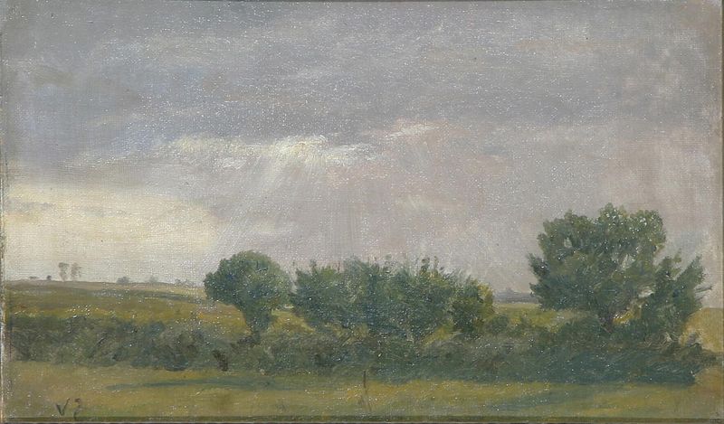 Landscape with dark clouds.