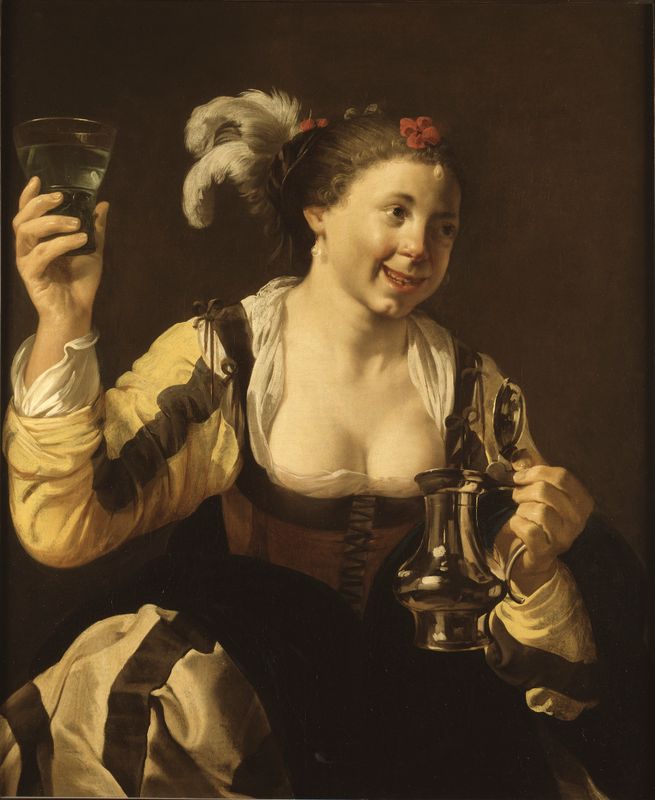 A Girl Holding a Glass ("Taste", One of a Series of the Five Senses)
