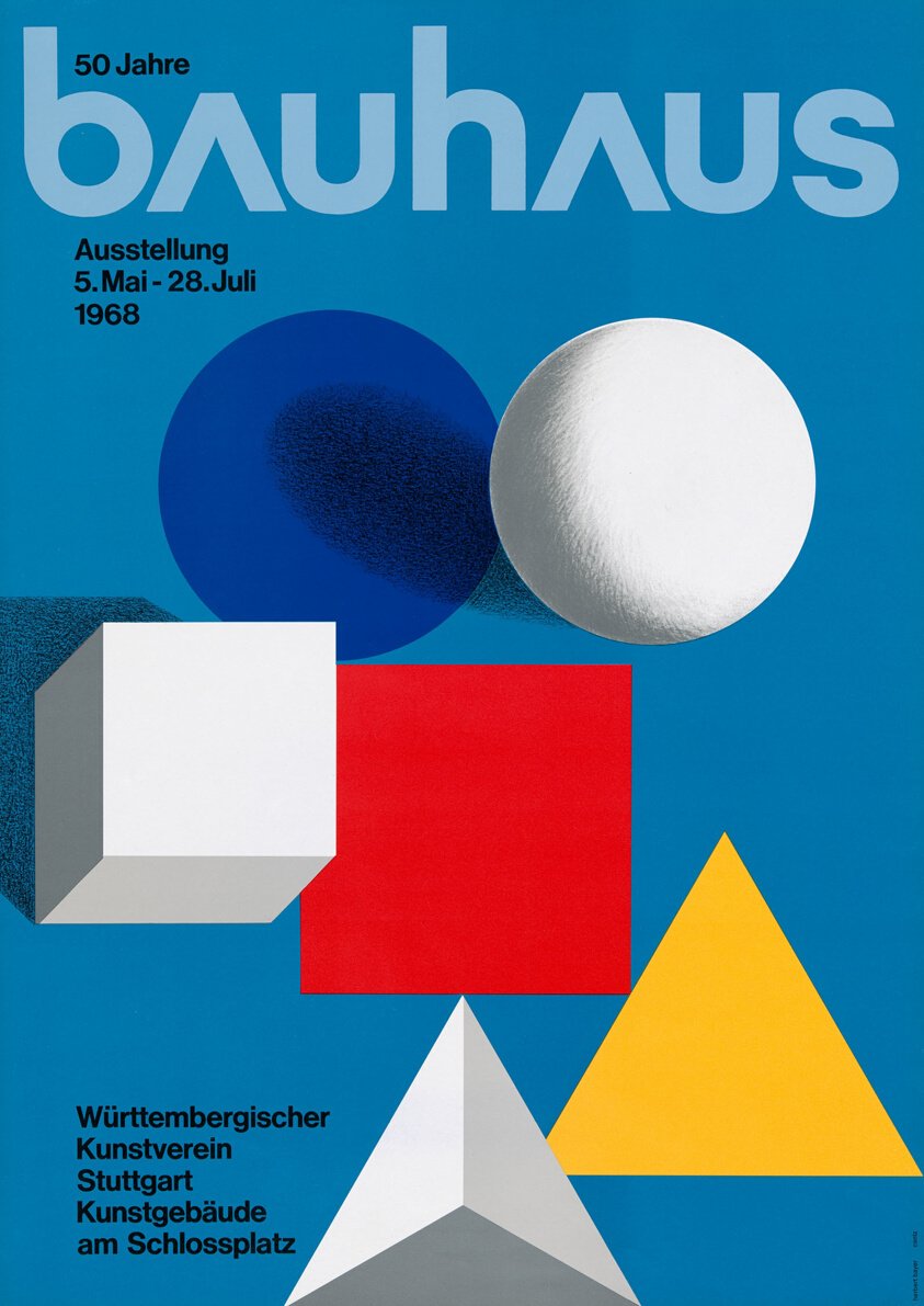 50 Years Bauhaus Exhibition Poster by Herbert Bayer