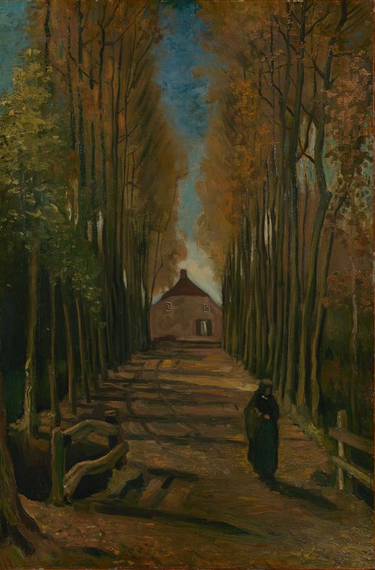 Avenue of Poplars in Autumn