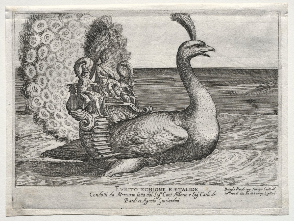 Naval Combat Represented on the Arno River in Florence, for the Marriage of Cosimo di Medici Prince of Tuscany, and Maria Maddalena of Austria, in 1608: Evrito Echione E Etalide by Remigio Cantagallina