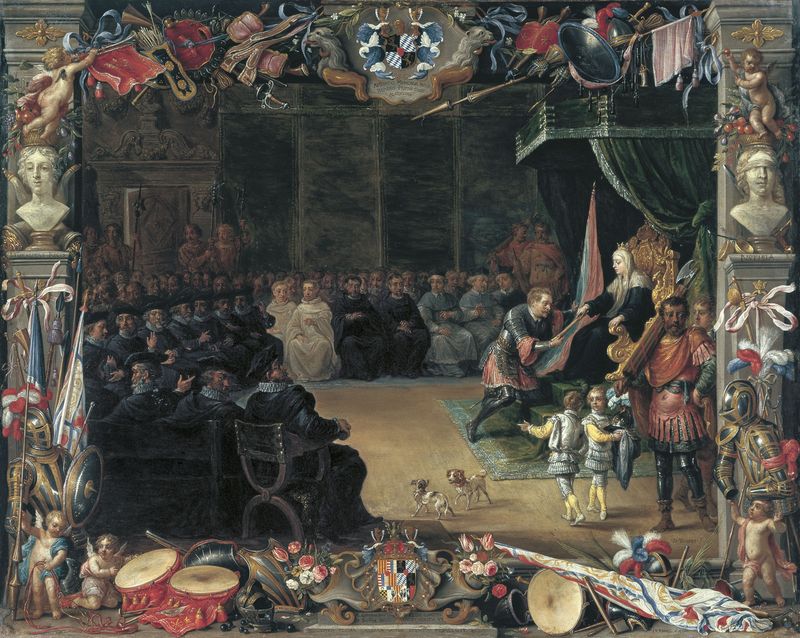 The Presentation of the Captain General's Baton to Antonio de Moncada by the Queen Regent Blanca of Sicily in 1410