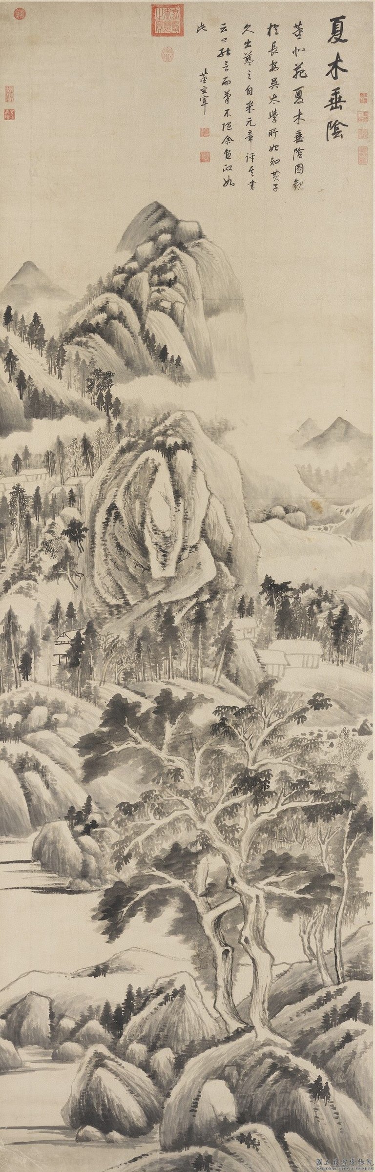 Shady Trees in a Summer Landscape by Dong Qichang