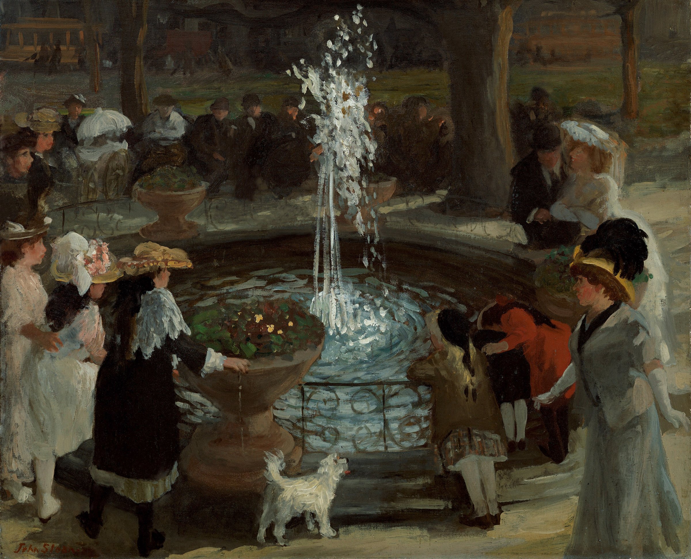 Throbbing Fountain, Madison Square by John Sloan