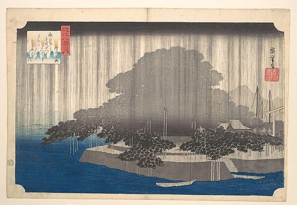 近江八景之内 唐崎夜雨|Evening Rain at Karasaki-Pine Tree