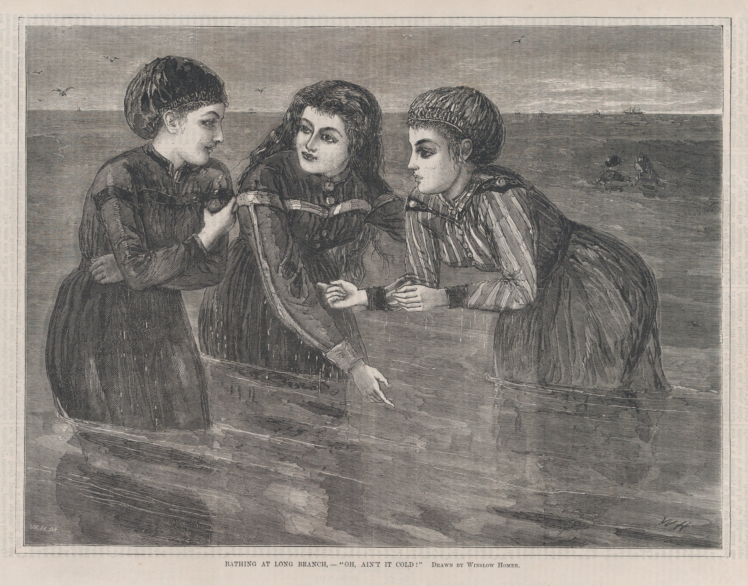 Bathing at Long Branch "Oh, Ain't It Cold" (Every Saturday, Vol. III, New Series) by James H. Wheldon