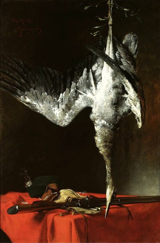 Still life with a heron.