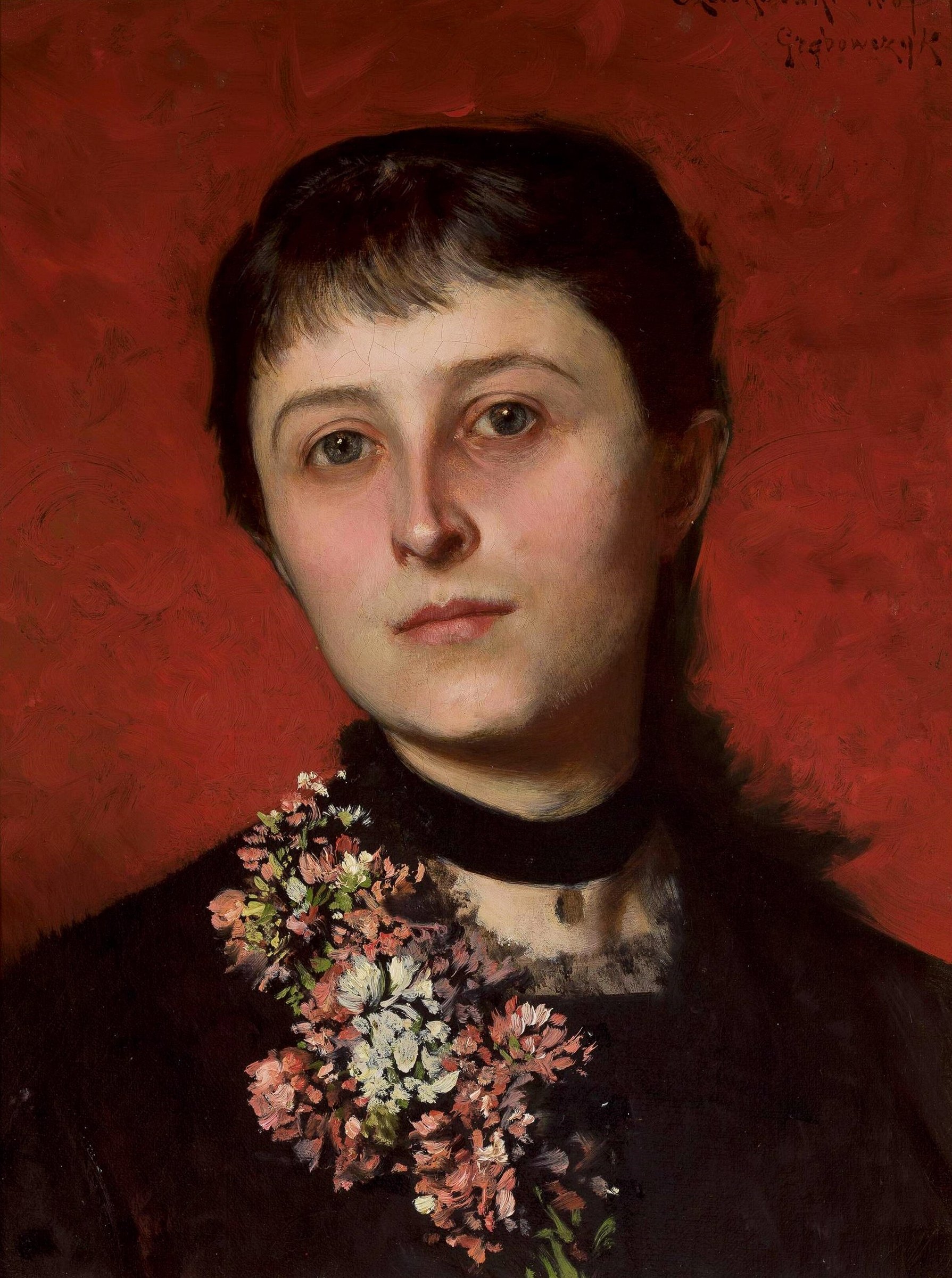 Portrait of Maria Godlewska née Popiel (1853-1900). by Władysław Czachórski