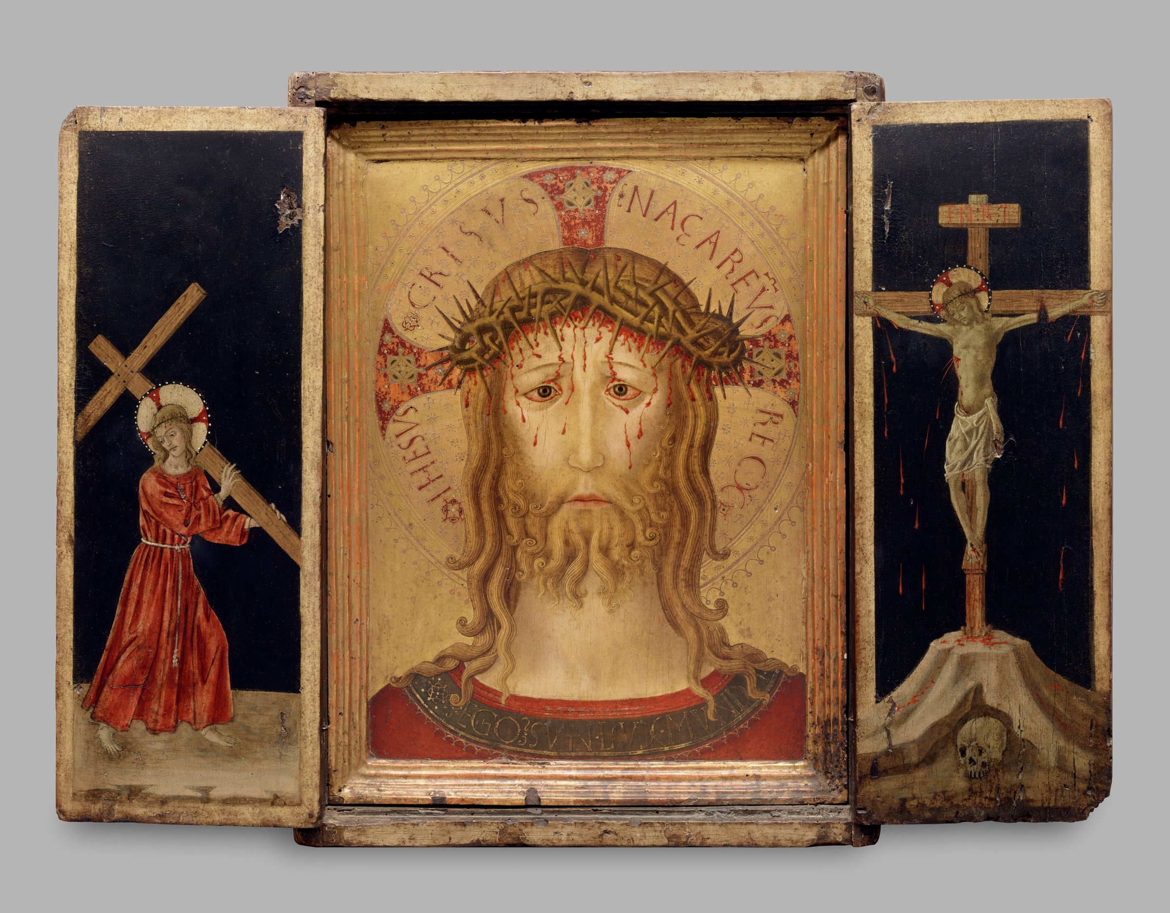 Christ Carrying the Cross; Christ the Redeemer; the Crucifixion by Benedetto Bonfigli