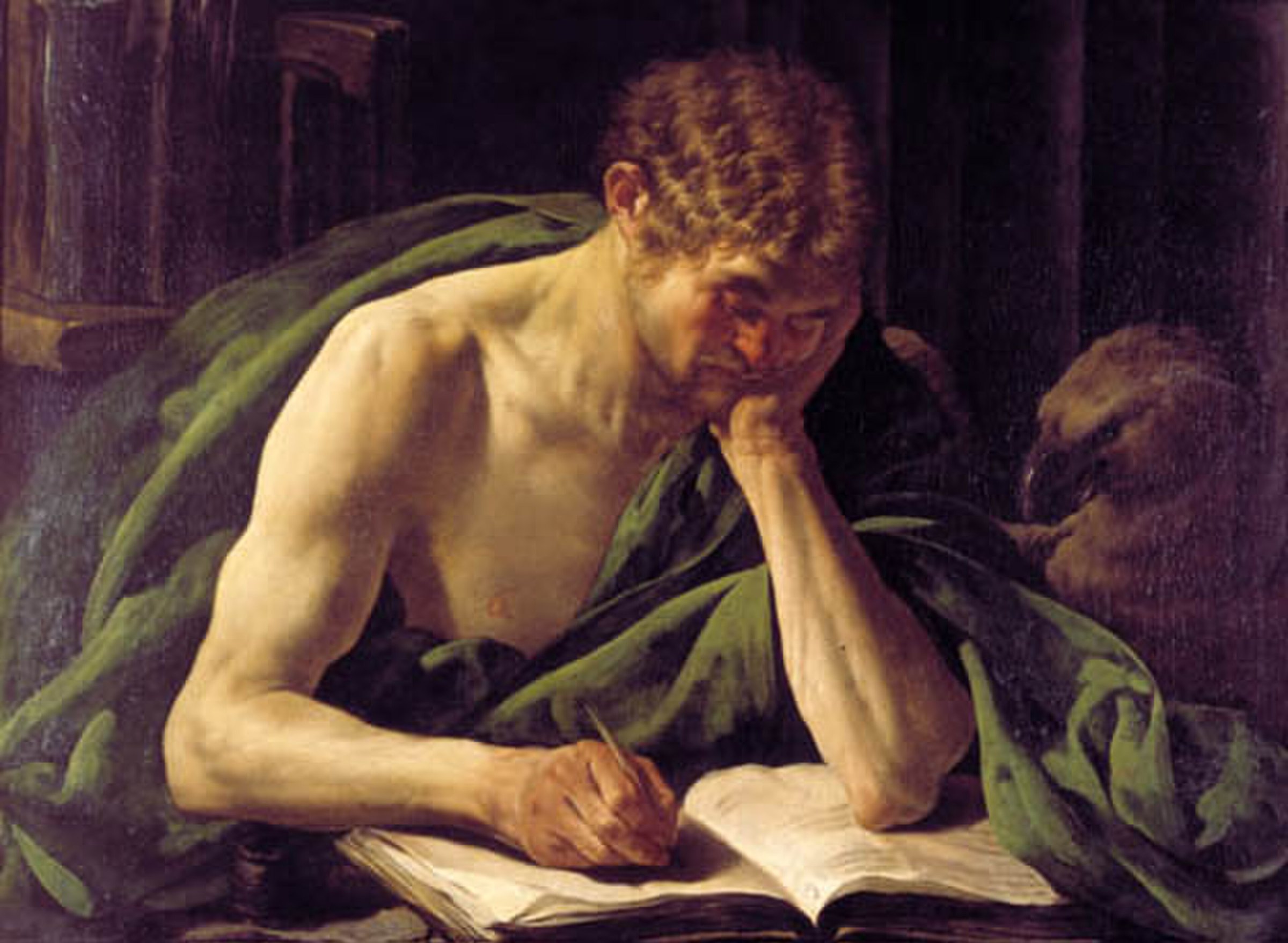 Saint John writing his Gospel by Hendrick ter Brugghen