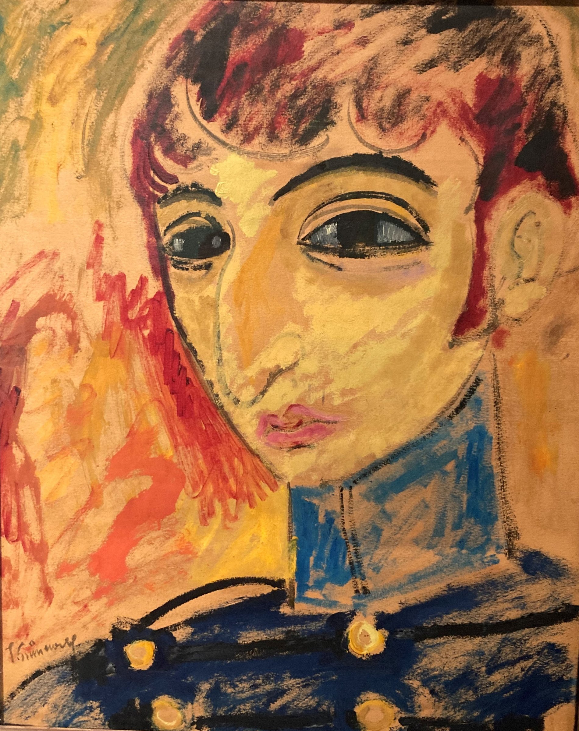 Self-Portrait in a uniform by Isaac Grünewald
