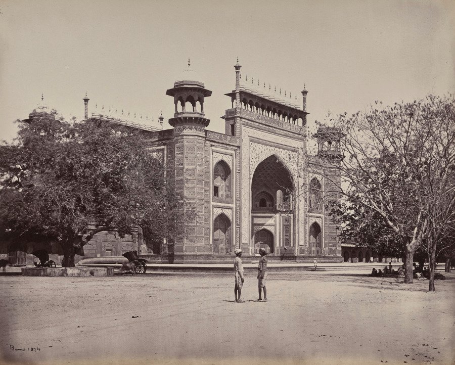 Agra. The Gateway of the Gardens Surrounding the Taj by Samuel Bourne