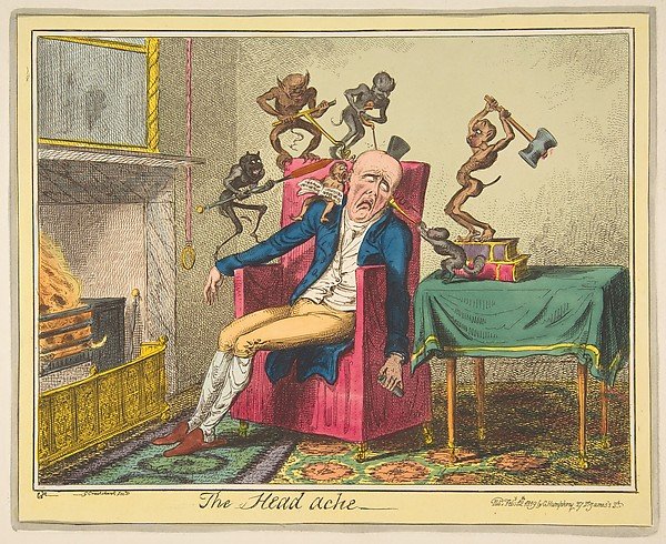 The Head Ache by George Cruikshank
