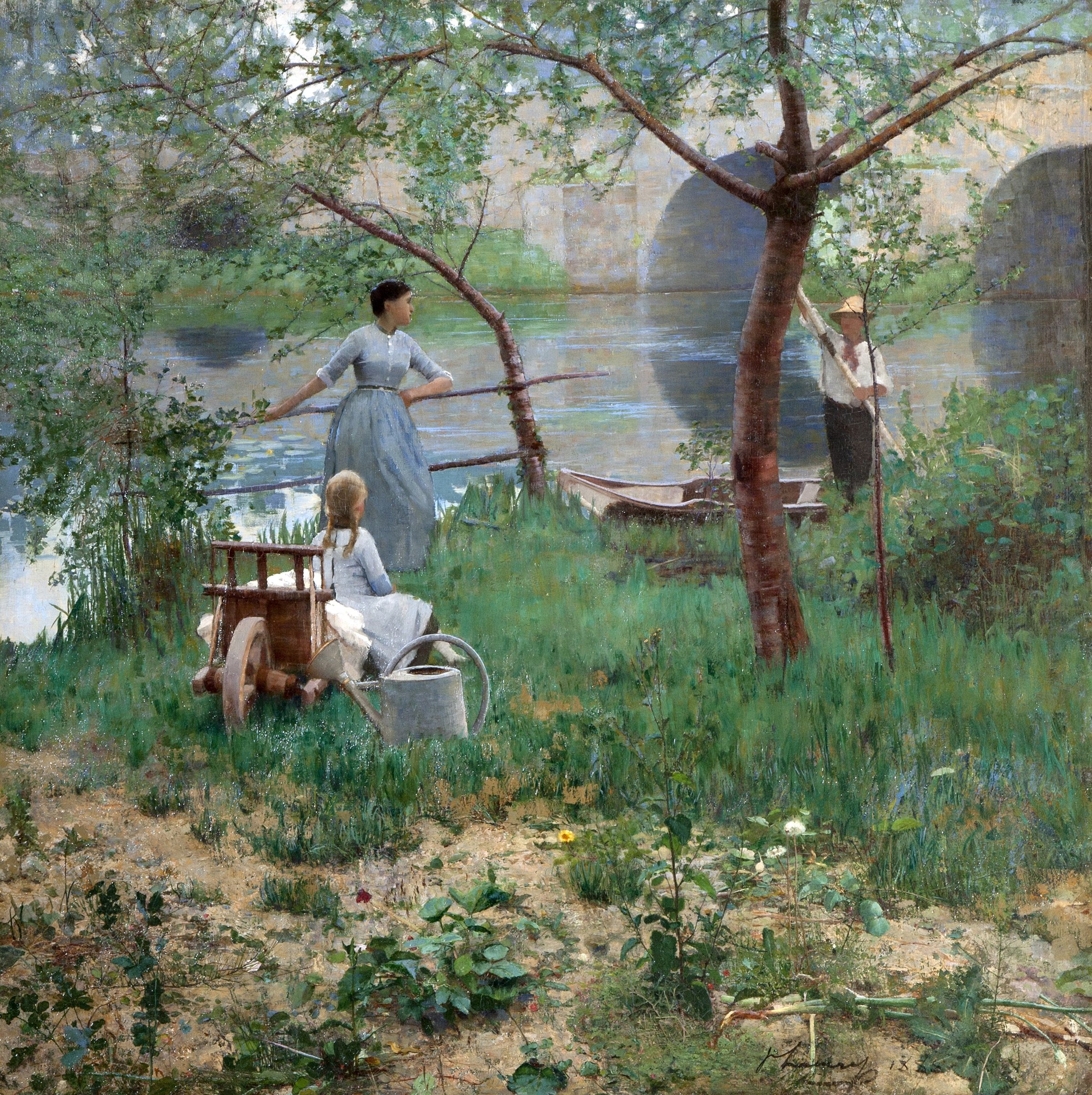 Under the Cherry Tree (previously known as 'On the Loing, an Afternoon Chat') by John Lavery