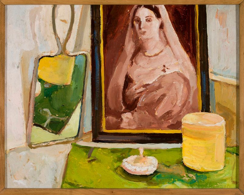 Still life with a portrait