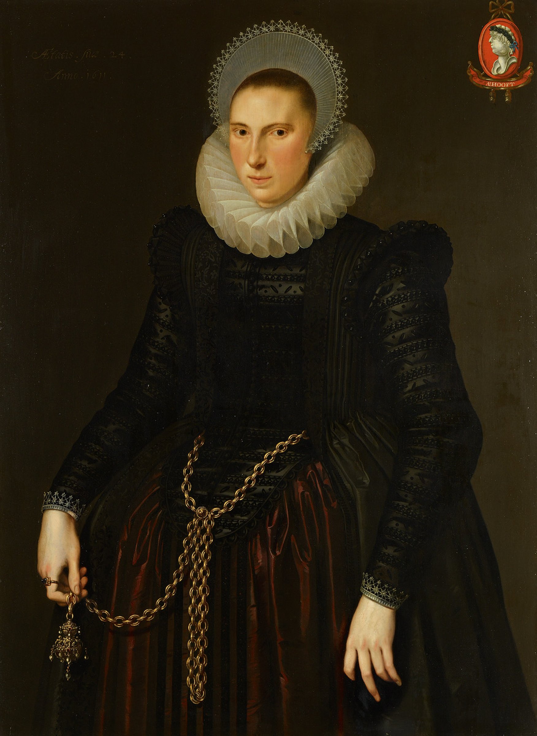 Portrait of Aeghje Hooft (1587-1653) by Cornelis van der Voort