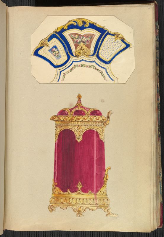 Designs for a Decorated Dish, or Platter, and a Biscuit Barrel
