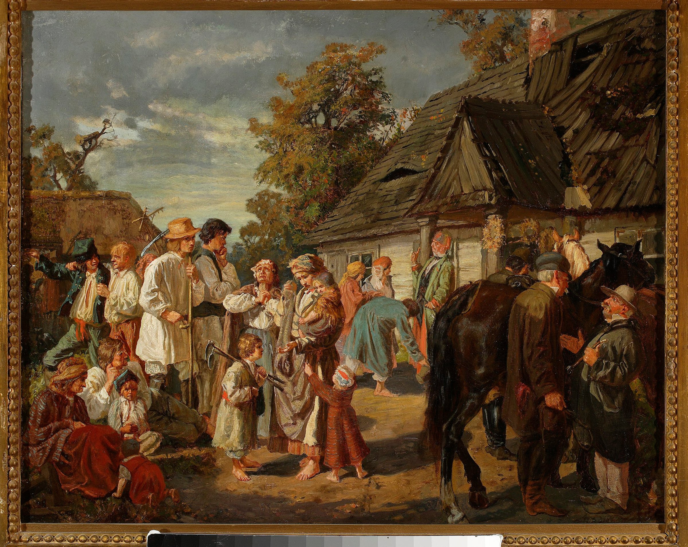 The payment for labour (Saturday on a farm). by Józef Chełmoński