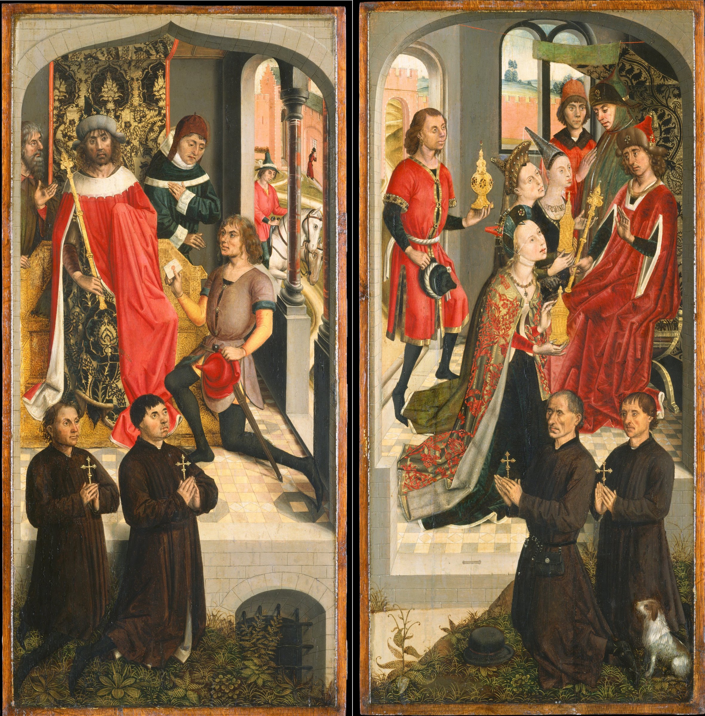 Abner's Messenger before David; The Queen of Sheba Bringing Gifts to Solomon; The Annunciation by Master of the View of Saint Gudula