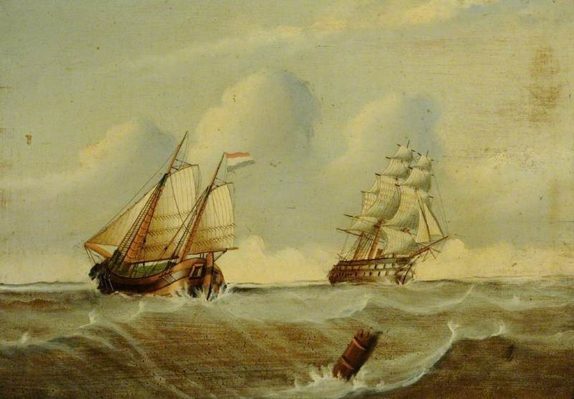 Dutch Buss and Man of War by James H. Wheldon