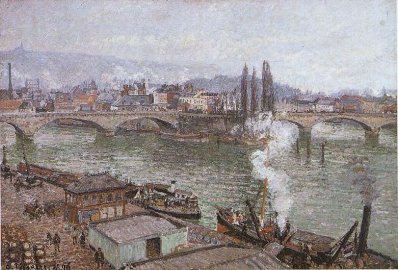 The Stone Bridge in Rouen, Dull Weather