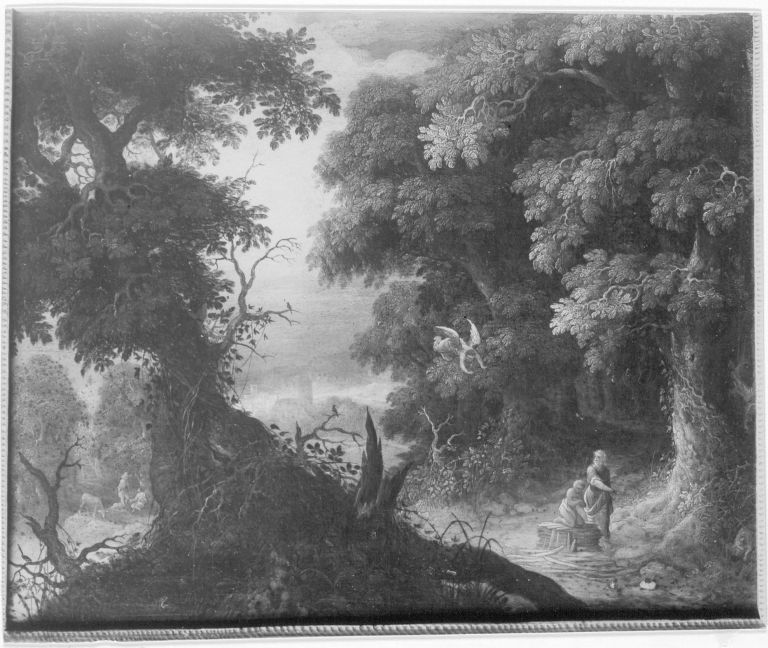 Wooded landscape with the sacrifice of Isaac (Genesis 22)
