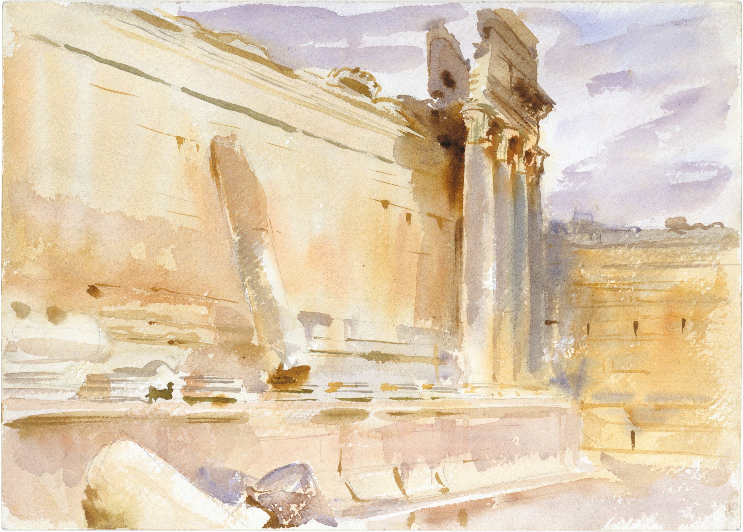 Temple of Bacchus, Baalbek by John Singer Sargent