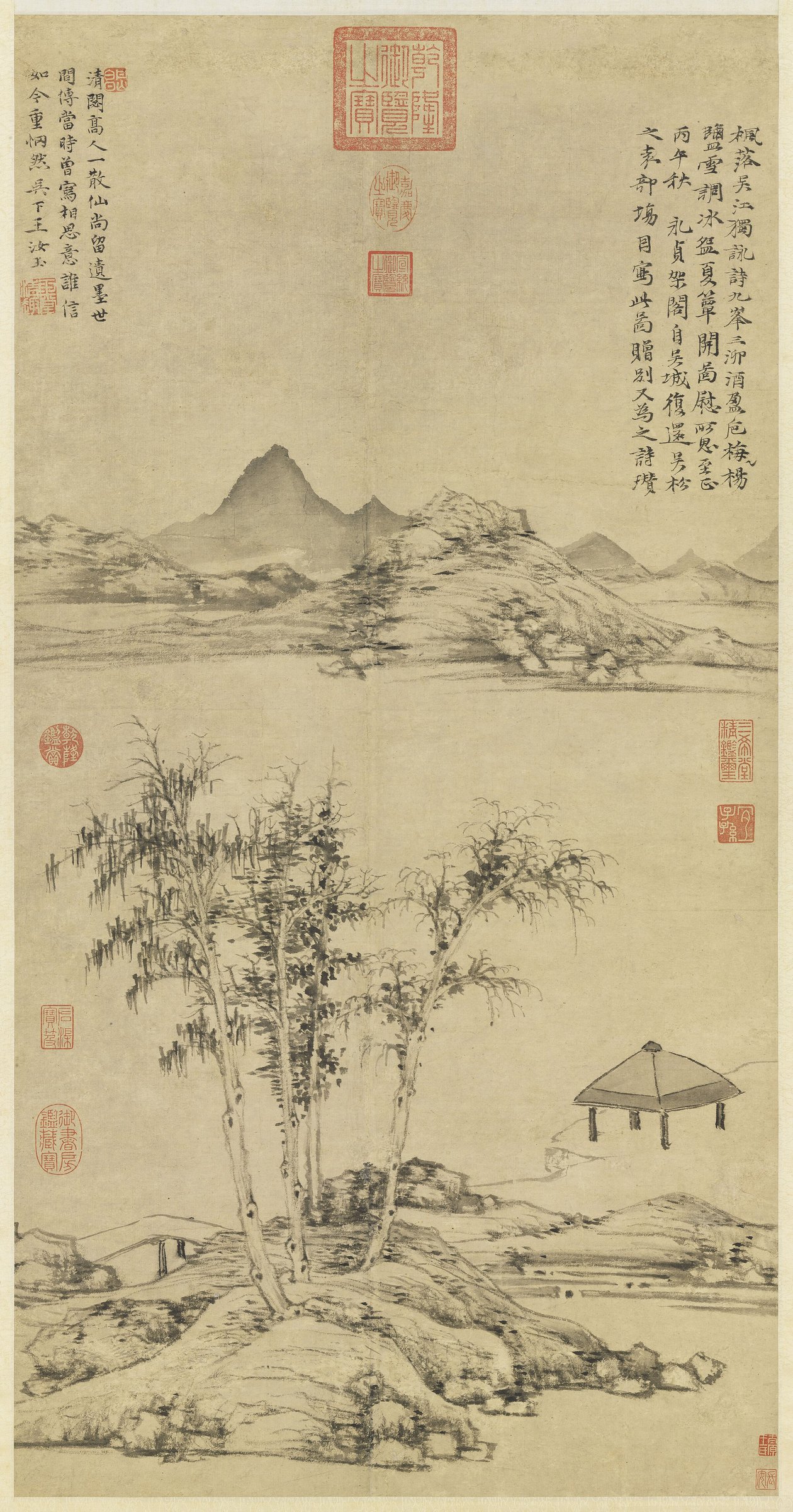Falling Maple Leaves on the Wu River by Ni Zan