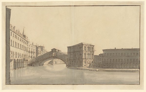 The Grand Canal with the Rialto Bridge, from the North by Bernardo Bellotto