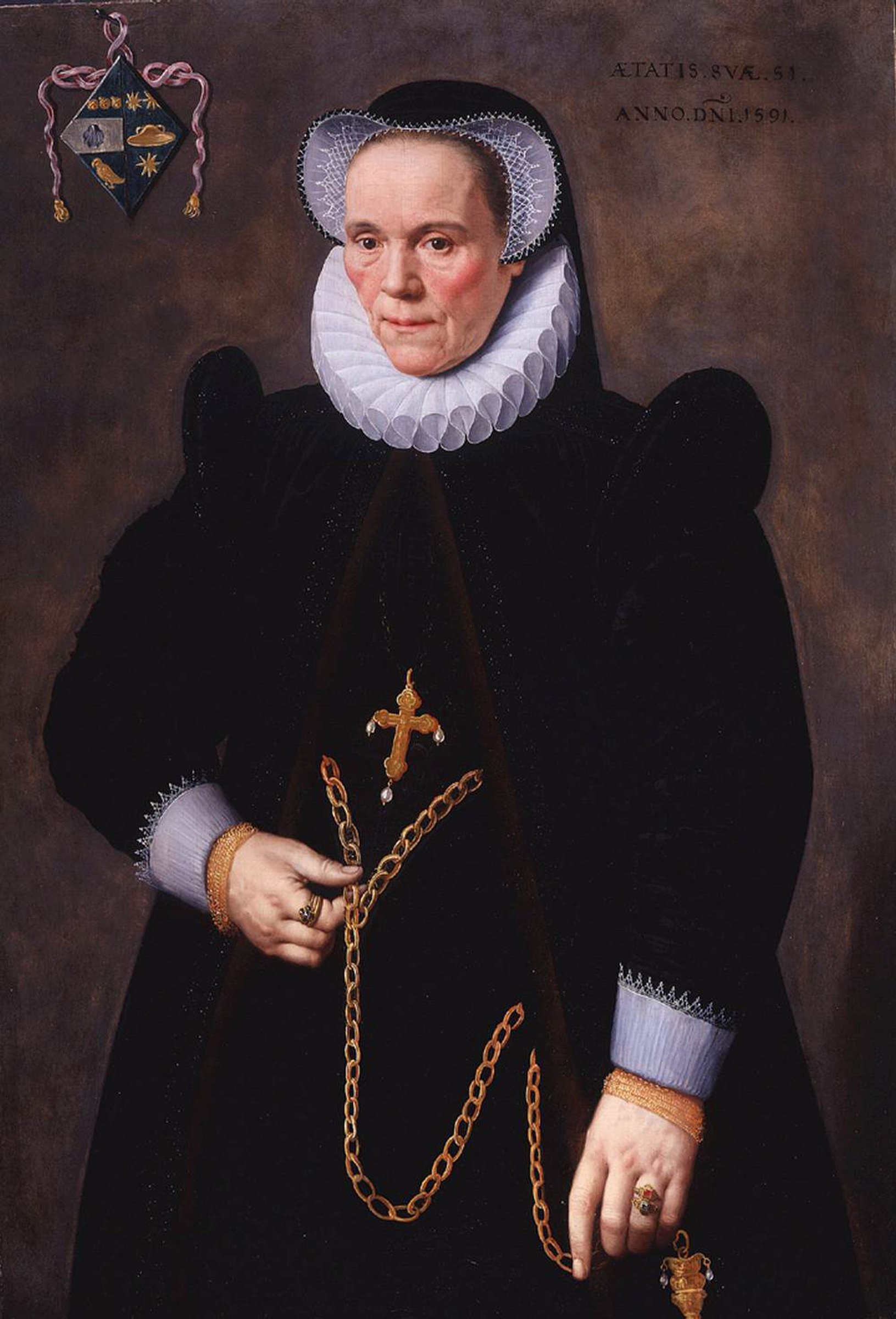 Portrait of Catherine van Damme, Wife of François de Groote by Frans Pourbus the Younger