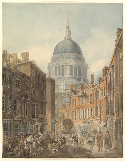 St. Paul's Cathedral from St. Martin's-le-Grand by Thomas Girtin