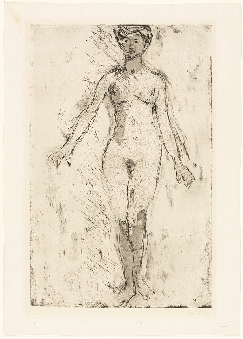 Nude Standing, Front View by Emil Nolde