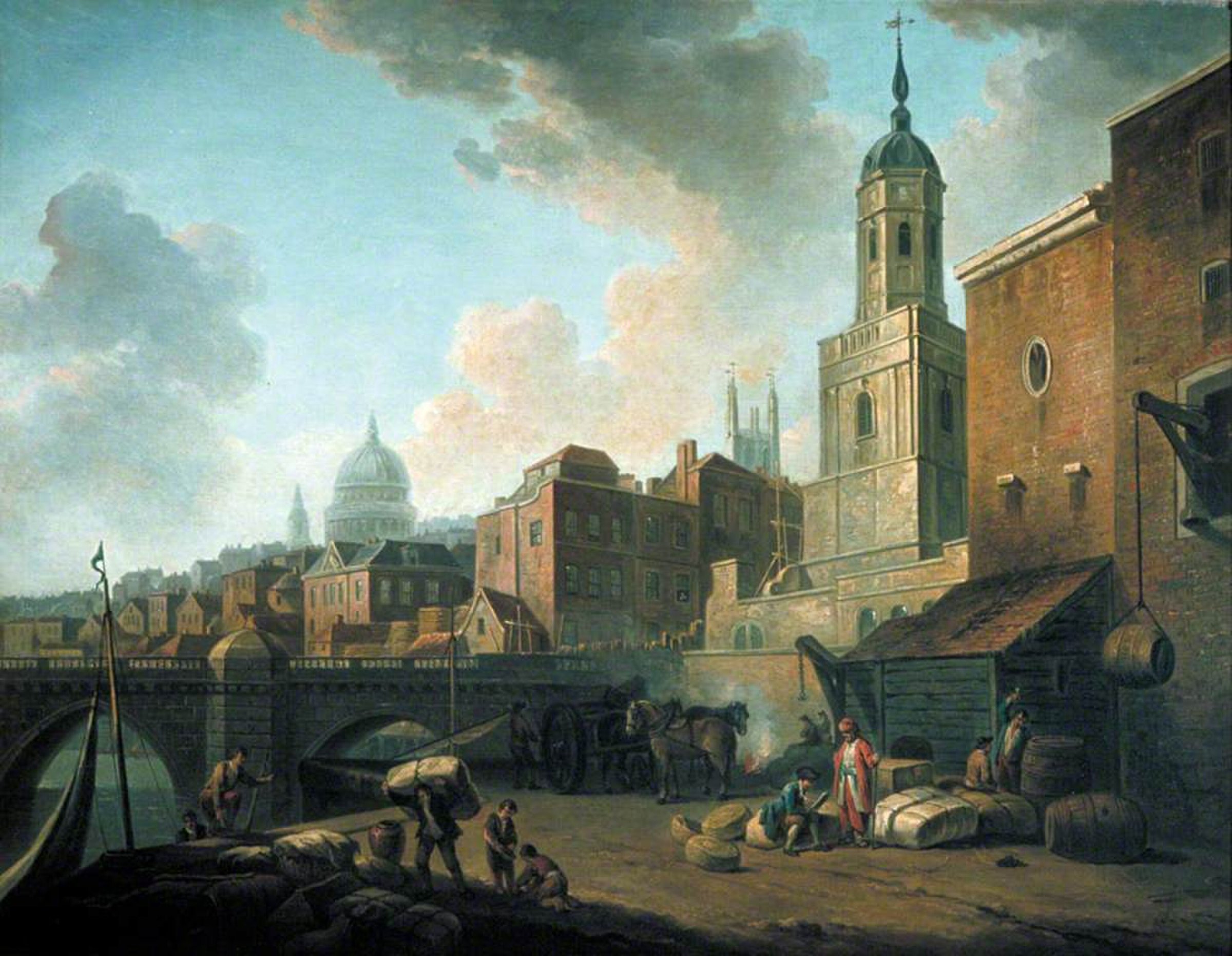 Fresh Wharf, near London Bridge by William Marlow