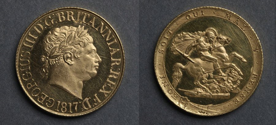 Sovereign: George III (obverse); St. George and the Dragon (reverse) by Benedetto Pistrucci