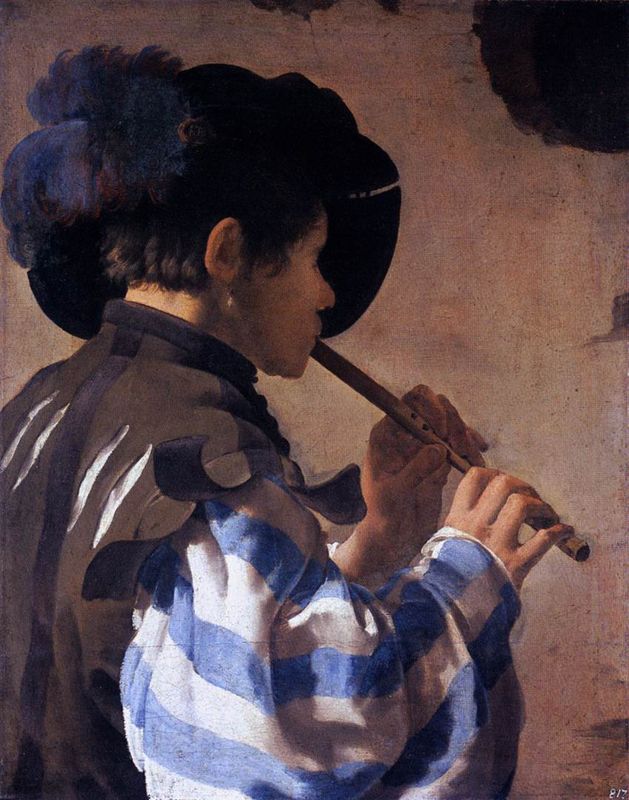 Boy Playing a Fife