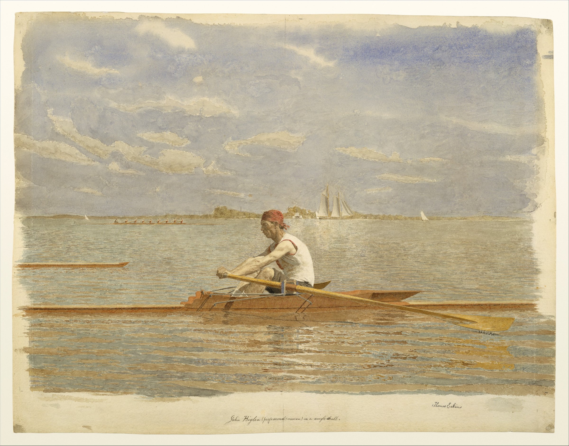 John Biglin in a Single Scull by Thomas Eakins