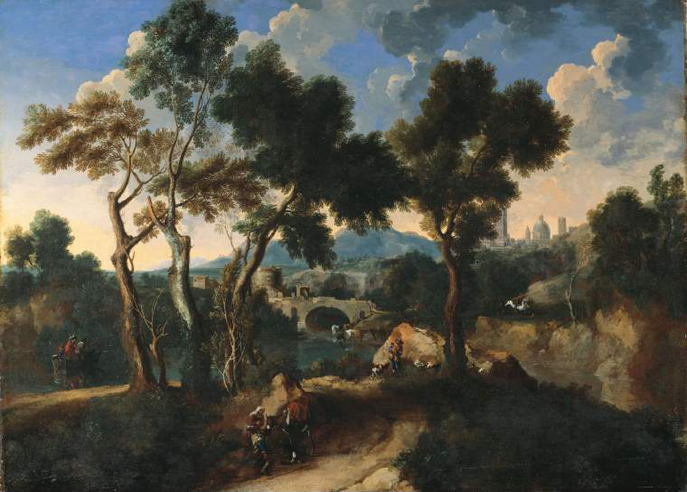 Landscape with Figures by Gaspard Dughet