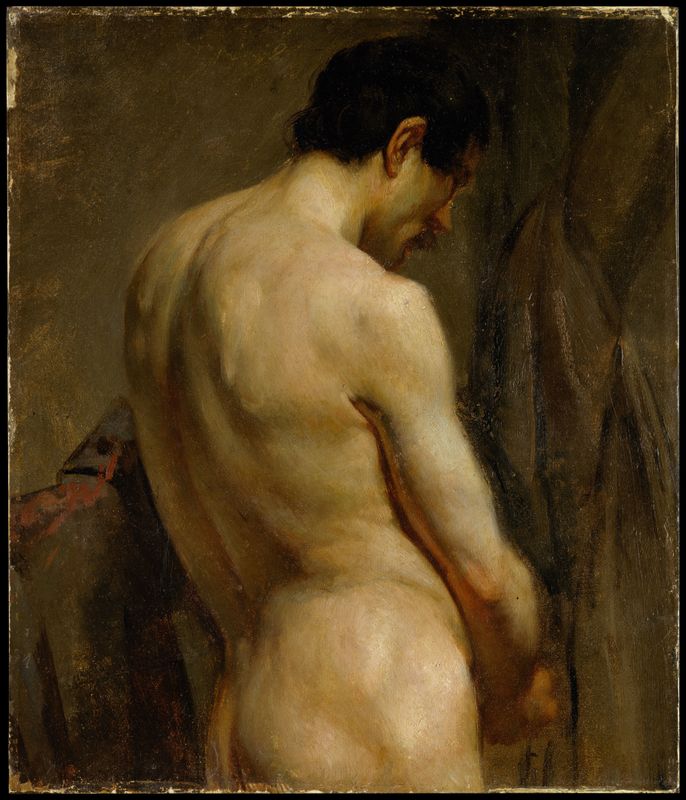 Male Academy Figure: Half-Length, Side View
