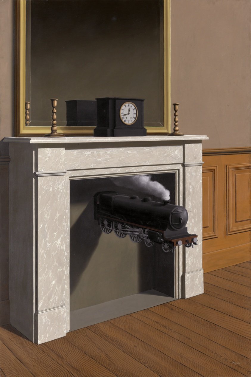 La durée poignardée (Time Transfixed) by René Magritte