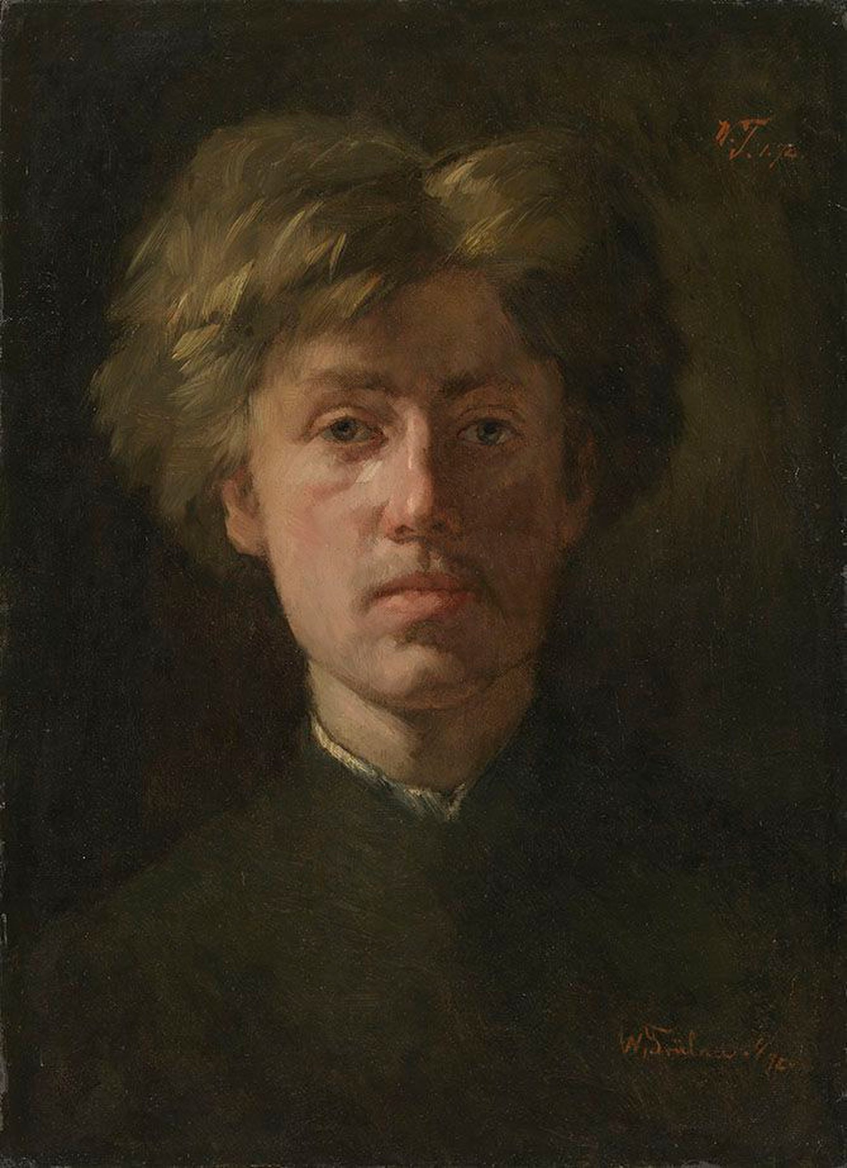 Portrait of a young man by Wilhelm Trübner