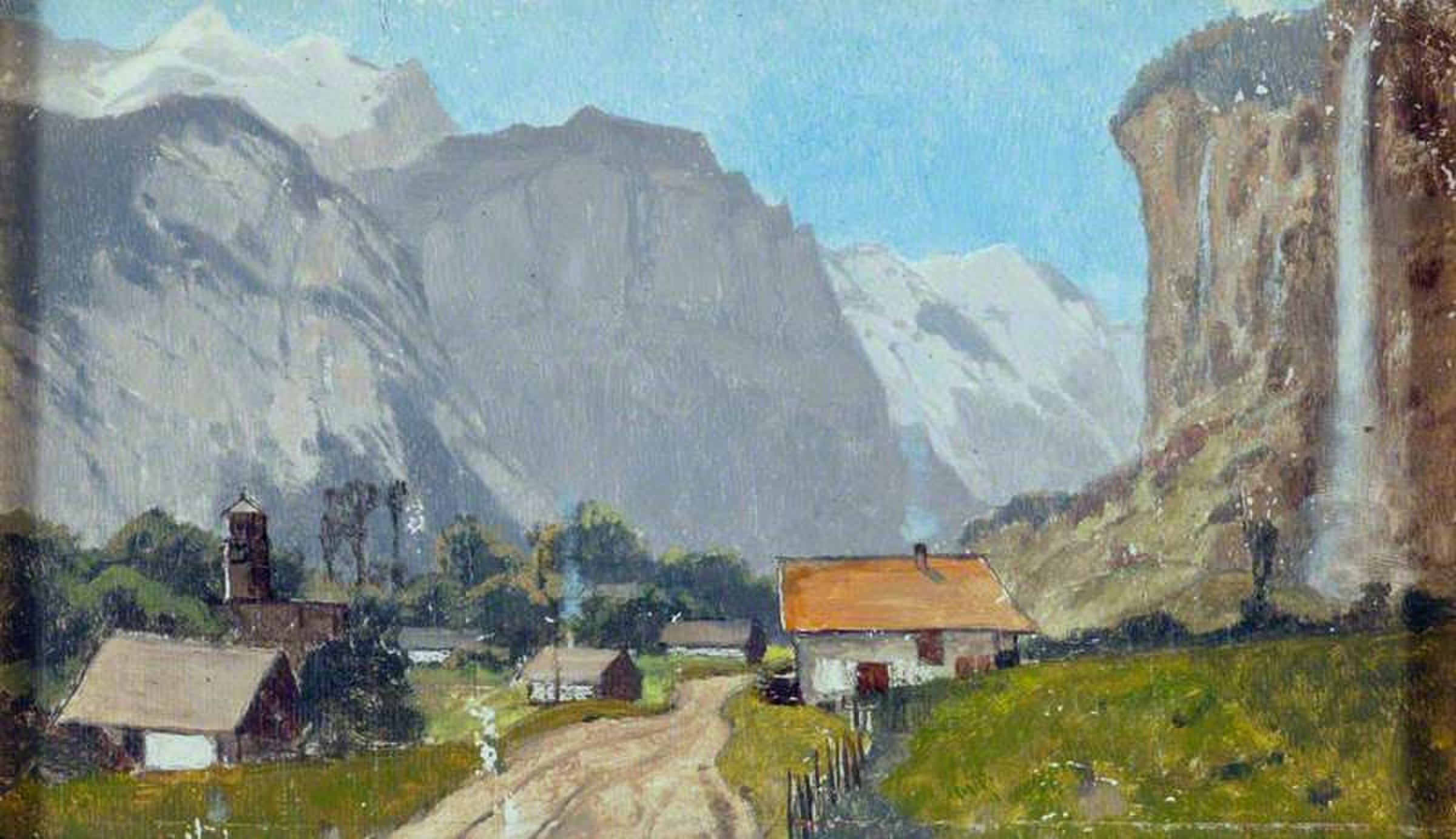 Lauterbrunnen and the Staubbach Falls by Karl Heffner