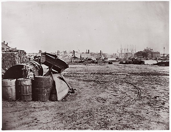 Wharves at Richmond, Virginia by Alexander Gardner