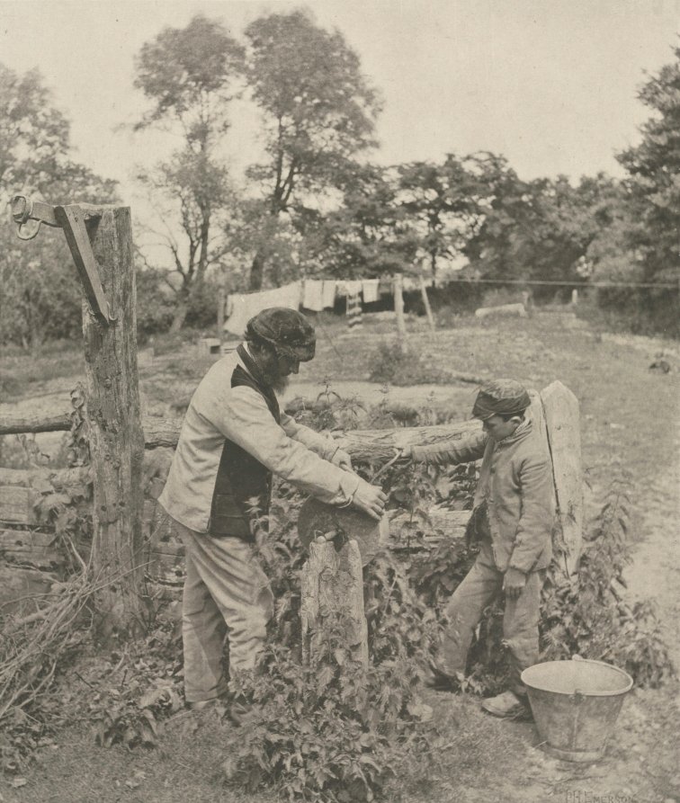 At the Grindstone--A Suffolk Farmyard by Peter Henry Emerson