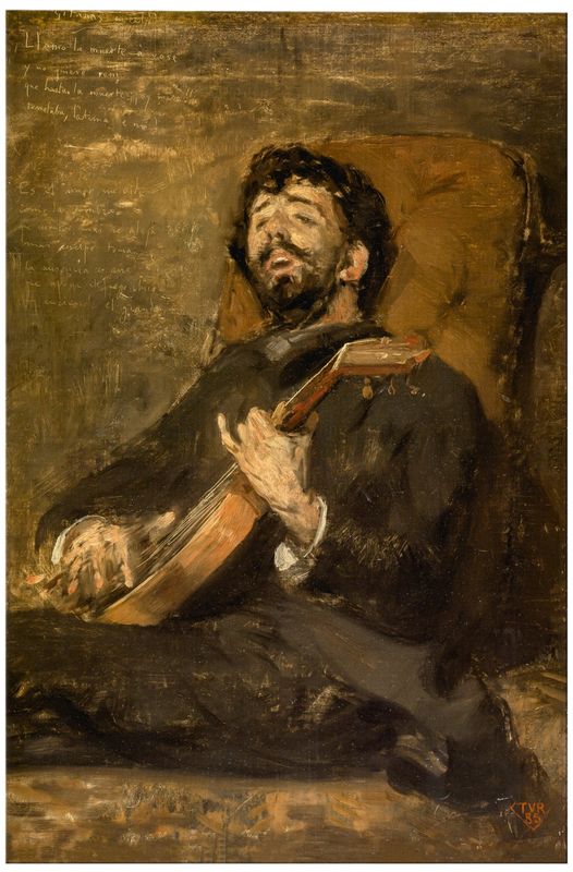Darío de Regoyos playing the guitar