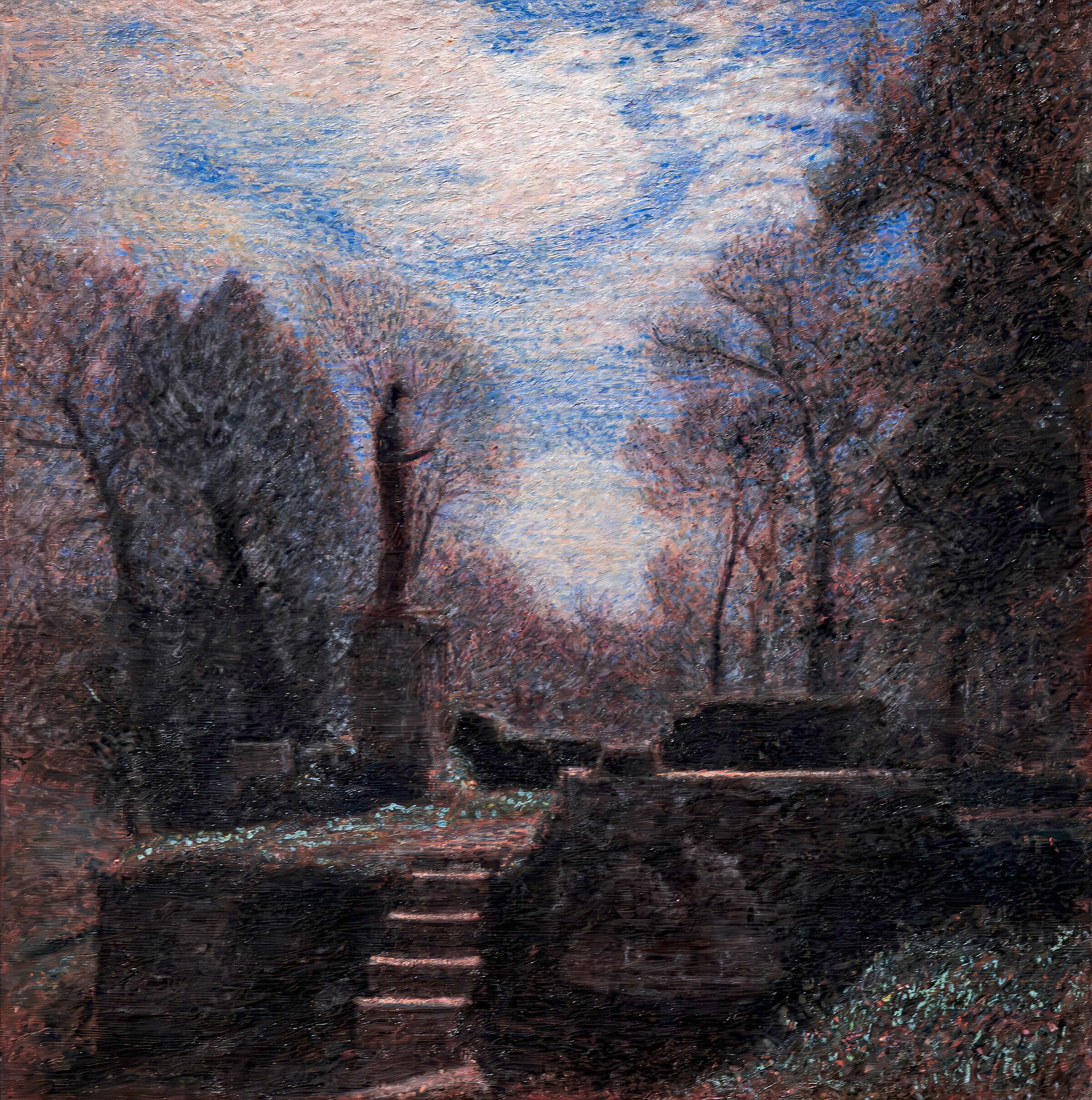The statue at Villa Borghese by Giuseppe Pellizza da Volpedo